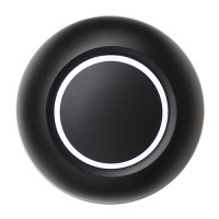 Bouton sonnette design illuminé, rond, face noir, LED blanc, sur-crépi